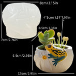 moule silicone cache pot crâne fleurs décoratif résine plante succulente jardin objet artisanal noir