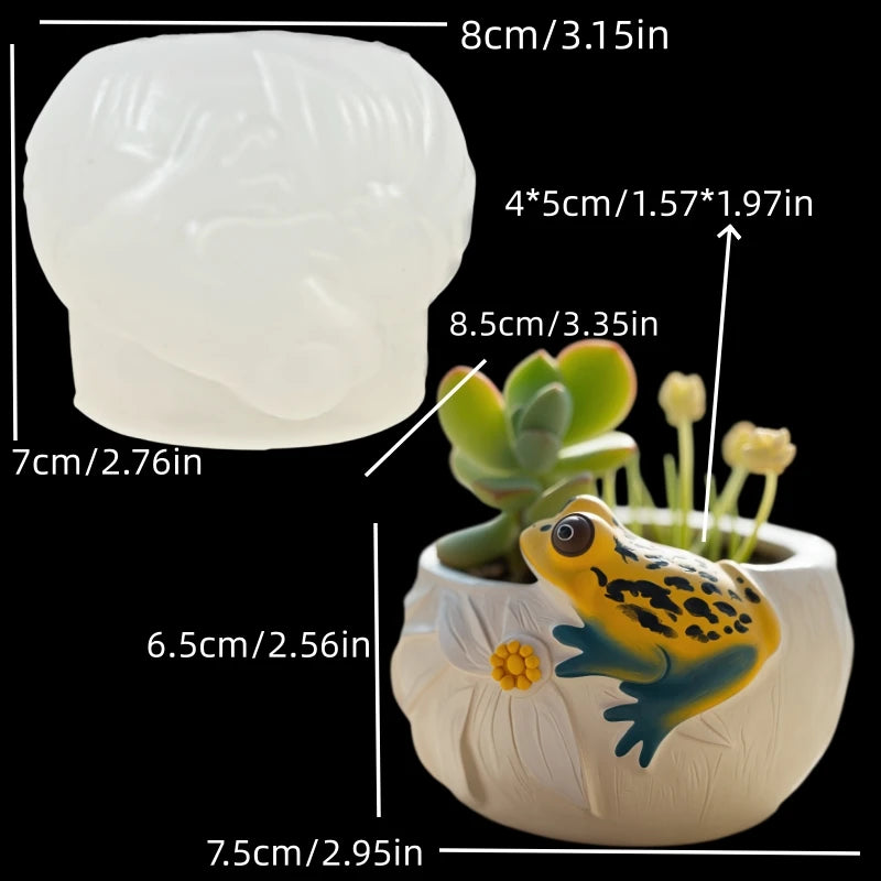 moule silicone cache pot crâne fleurs décoratif résine plante succulente jardin objet artisanal noir