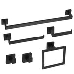 ensemble porte serviettes moderne noir mat acier inoxydable finition laquée fixe salle bain 60cm