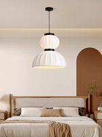 suspension lumineuse moderne soie rayures horizontales blanc noir 2000 82000 lumens chambre étude