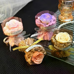 bouquet artificiel fleurs rose blanc violet bleu marron clair classique ruban decoration maison fete