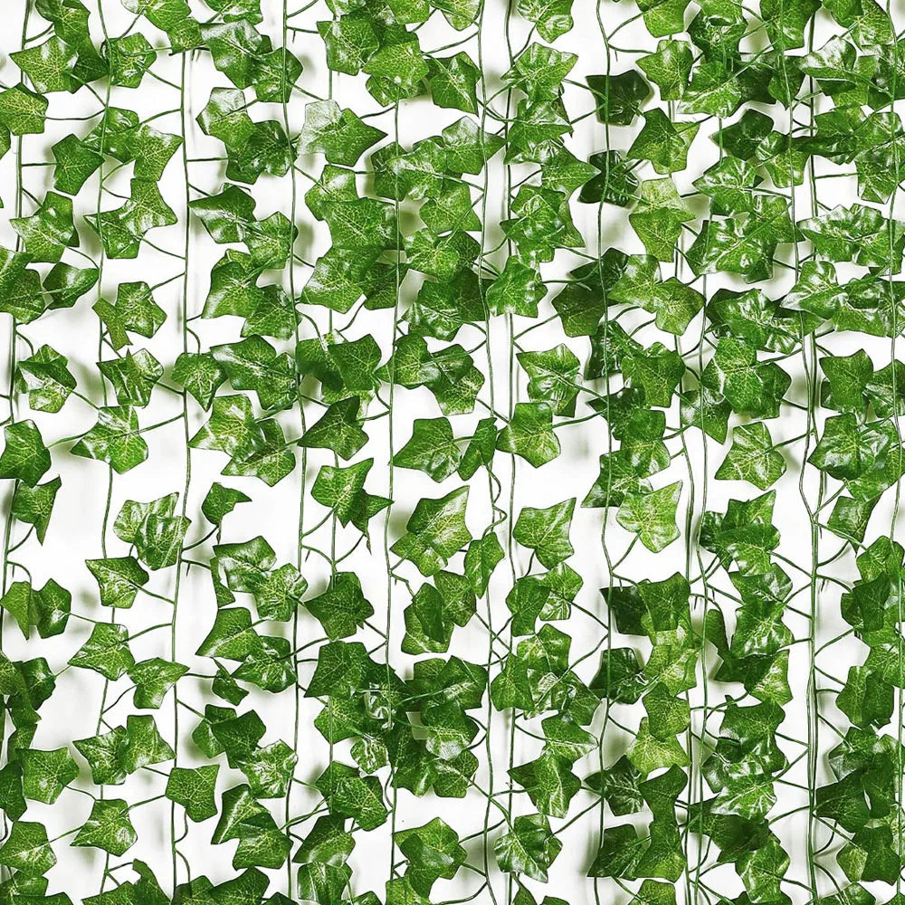 guirlande végétale artificielle feuilles vigne vert moderne 210cm extérieur accroché 72feuilles simple