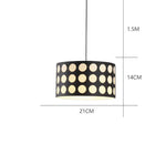 lampe suspendue moderne points blancs fond noir chaîne suspension salon manger led designintérieur