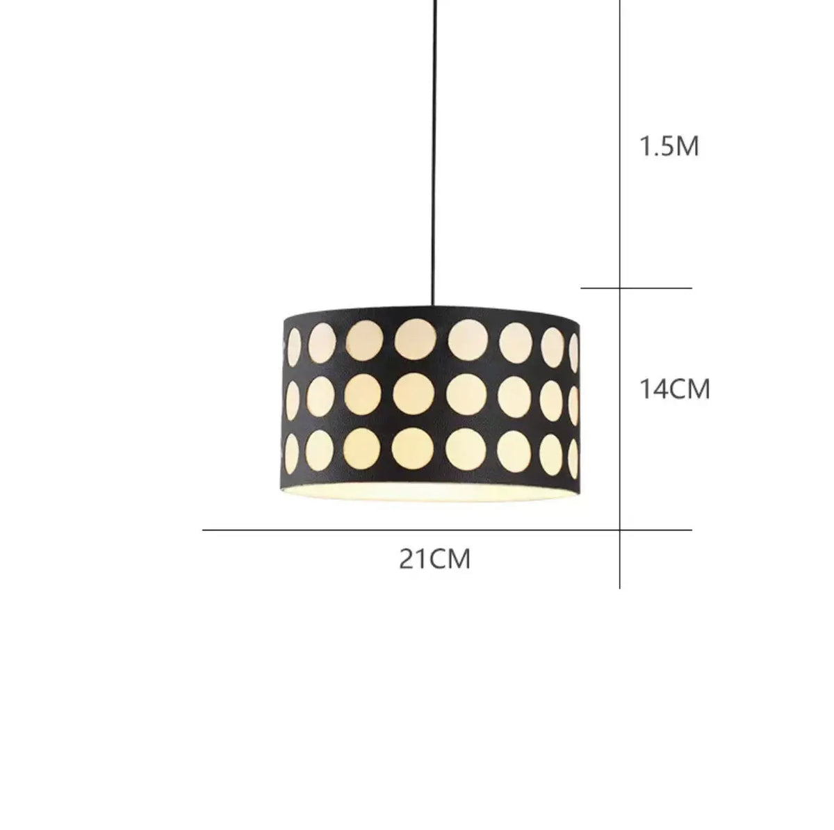 lampe suspendue moderne points blancs fond noir chaîne suspension salon manger led designintérieur