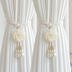 ruban rideaux fleur blanche adhésif élégant blanc rose bleu vert