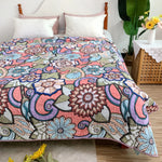 couverture patchwork coton polyester géométrique bohème motifs floraux ethniques 230x250cm