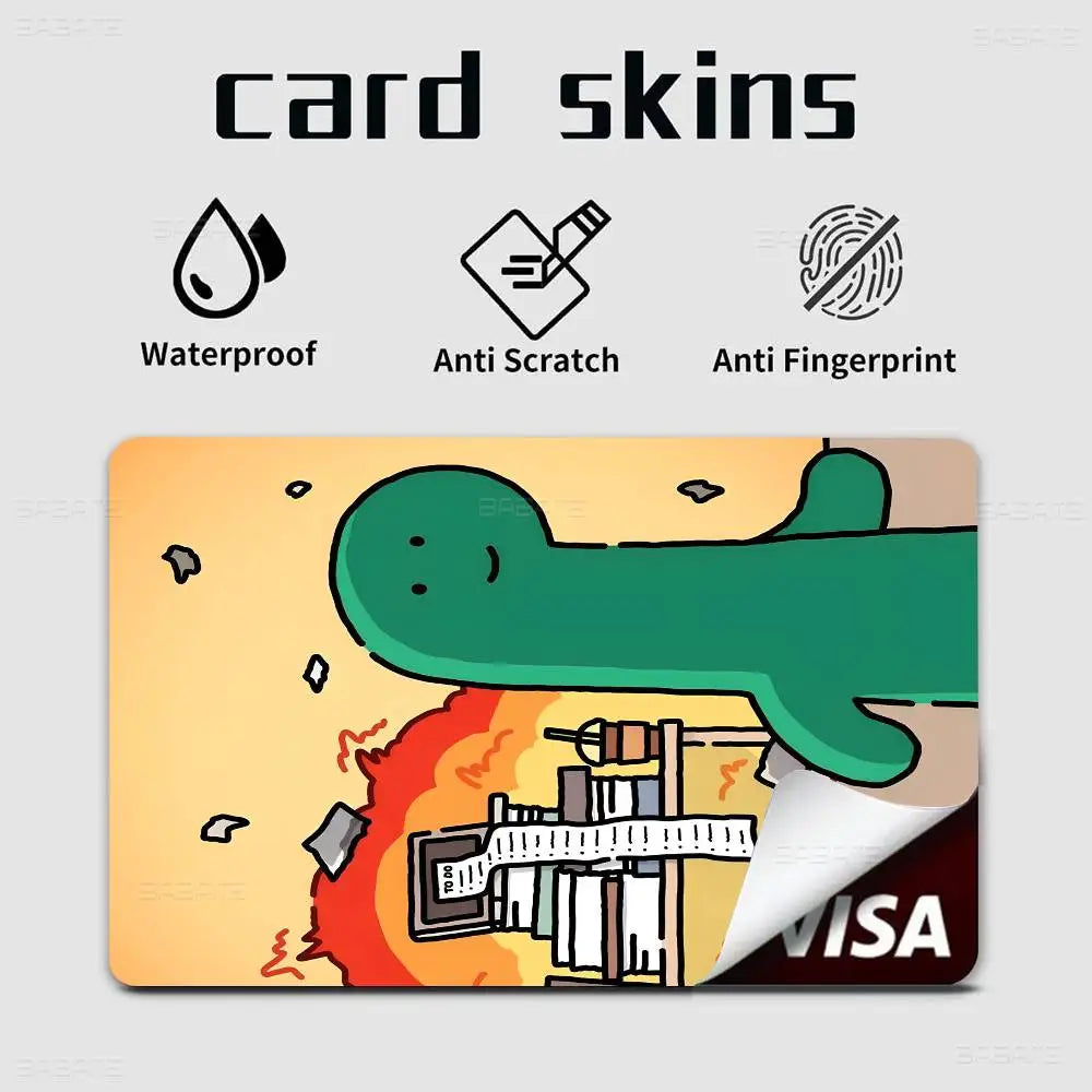 protection carte bancaire autocollant dessin animé crocodile motifs abstraits waterprooche réutilisable