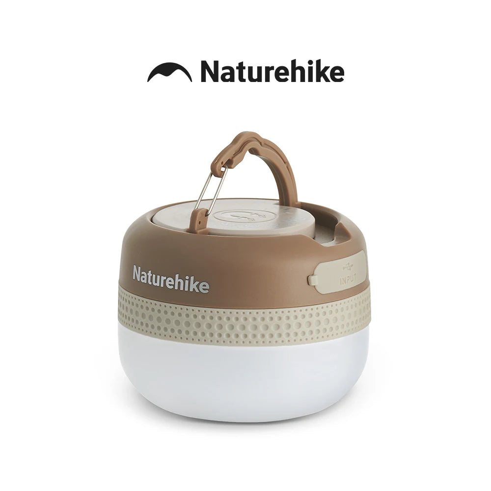 lampe camping moderne compacte pince suspension beige blanche points décoratifs texturée ip44 six modes