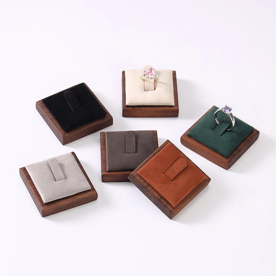 présentoir bagues velours blanc vert gris marron clips classique rangement portable commercial
