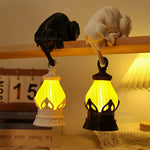 lampe table led noir blanche lanterne animal chat moderne minimaliste clips