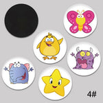 autocollants aimants multicolores dessins animés cartoon fée dinosaure lapin éléphant zèbre enfants urinoir thermochromique