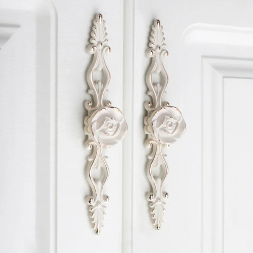poignée porte métal européen noir blanc décorative antique autoadhésive chambre