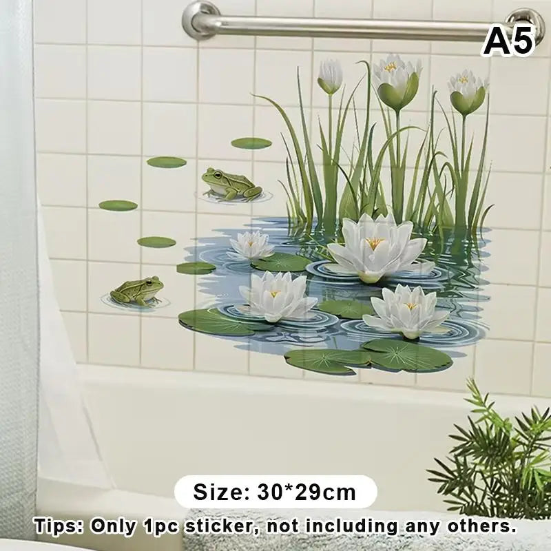 stickers muraux fleurs papillons multicolores salle bain cuisine décoration carreaux adhésifs amovibles artistiques