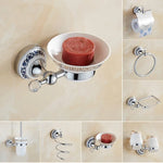 accessoires salle bain porte savon support papier toilette moderne élégant chrome rouge vis fixé