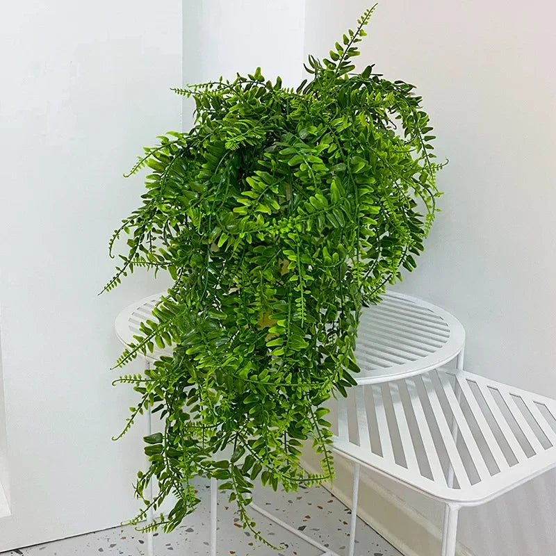 décoration murale plante artificielle rotin feuilles vertes moderne intérieur 90cm