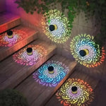 lampe solaire extérieure jardin noire dorée motif mandala moderne étanche ip65 autoinstallation vis decoration