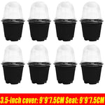 pots semis transparents modernes noir 3.5 inch 12pc jardinage fleurs plantation