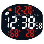 horloge murale numérique moderne multifonctionnelle affichage led noir blanc vert