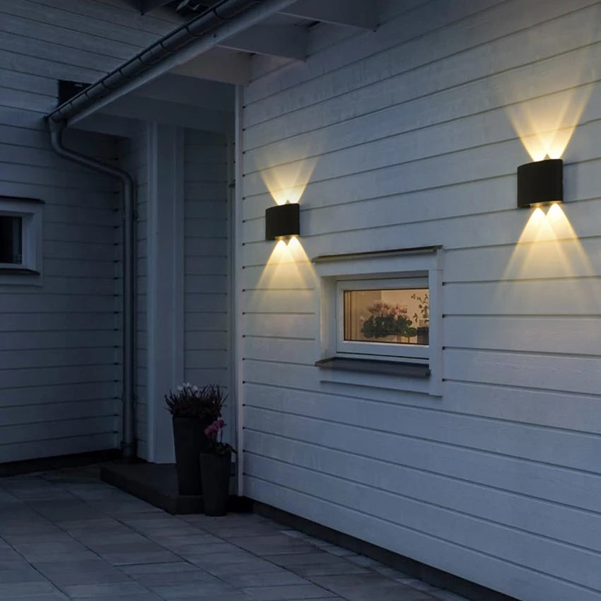 lampes murales modernes led noir jaune exterieur intérieur 4w 8w ip65