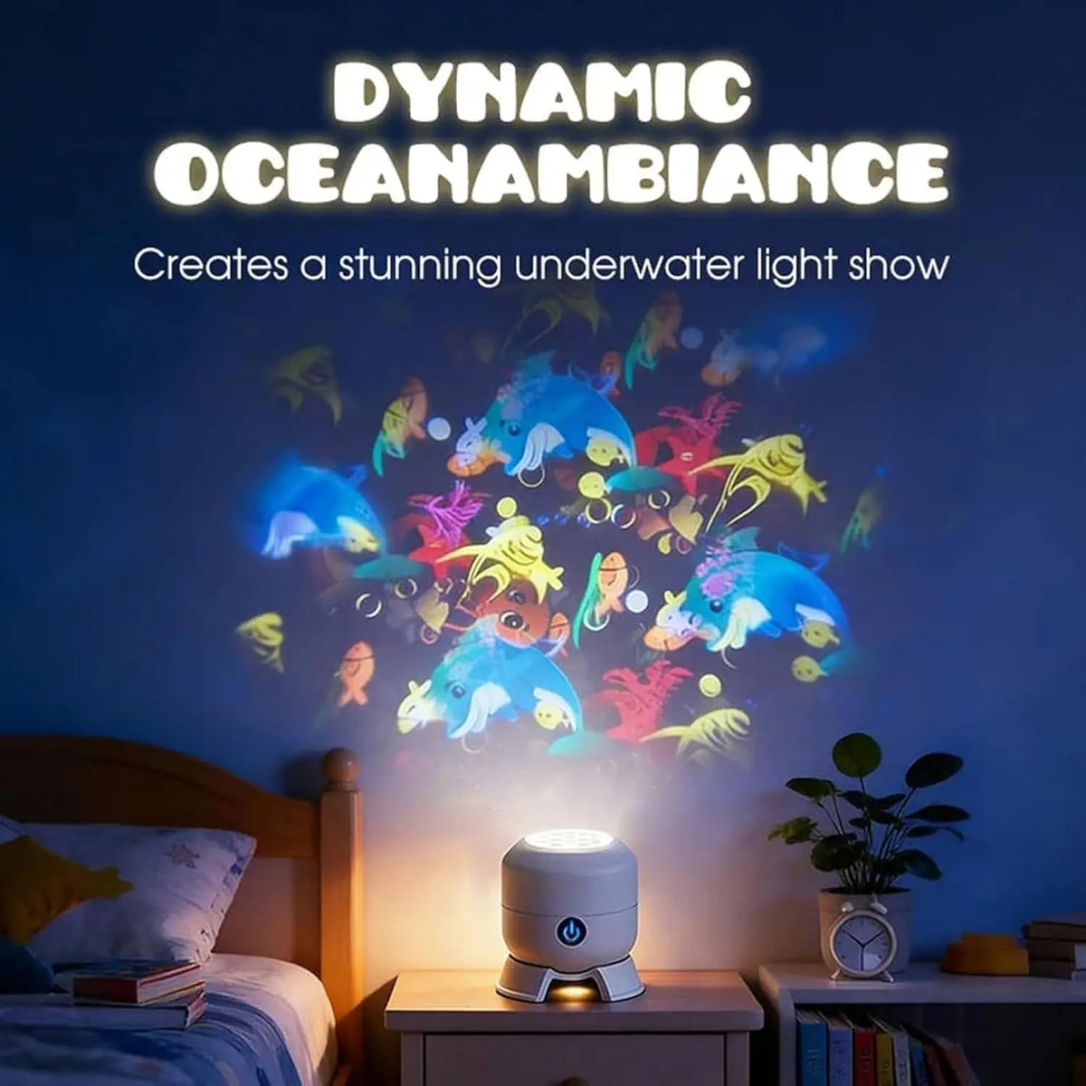 lampe projecteur rotative motif marin poissons coraux lumière nuit réglable chambre coucher led usb