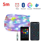 guirlande lumineuse extérieure imperméable 10m 5m rgb rechargeable noel camping