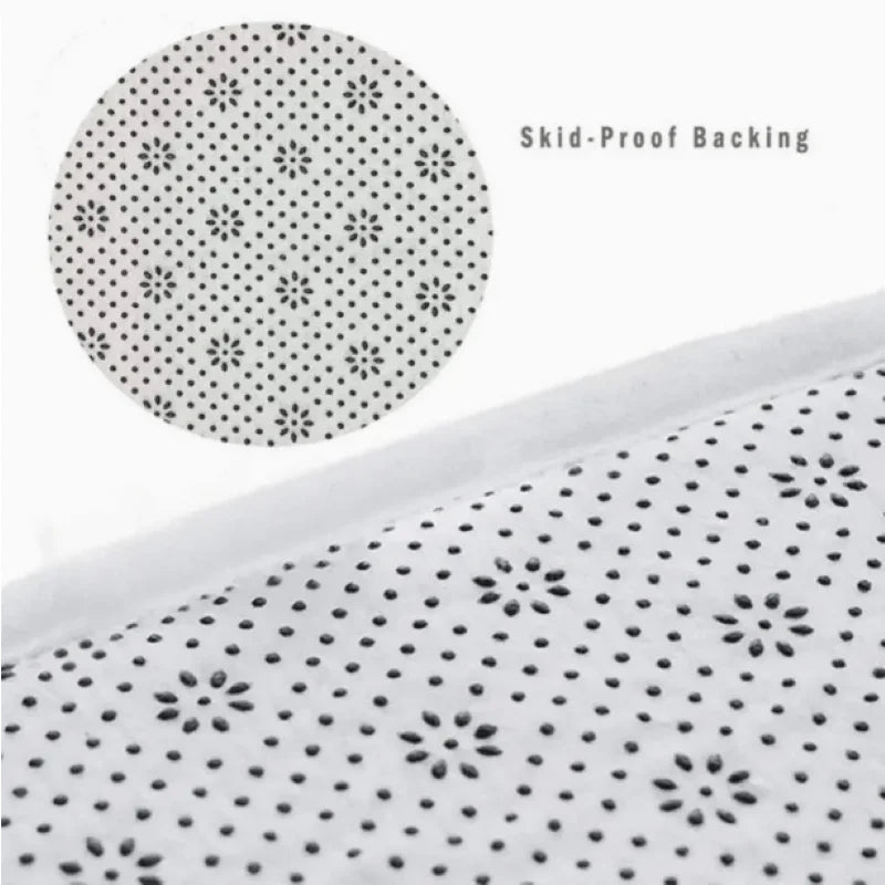 tapis sol salle bain océan bleu étoiles mer coquillages bordure dentelée non glissant moderne