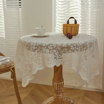 nappe table dentelle blanche fleur classique réception mariage pâques opacité réutilisable festive