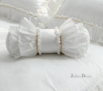 oreiller coton brodé dentelle fronces blanc décoratif romantique taie d'oreiller simple maison couverture coussin