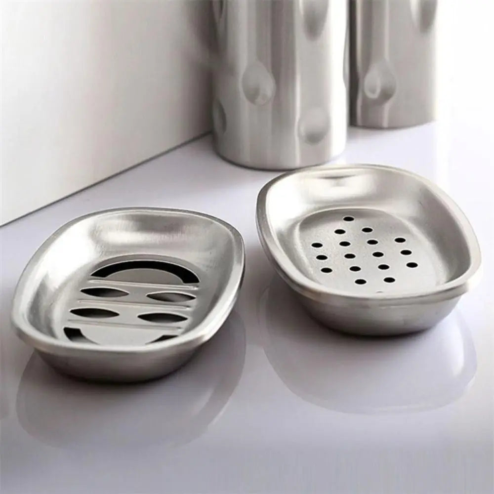support savon argenté moderne perforations salle bains évier inoxydable contenant savon