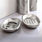 support savon argenté moderne perforations salle bains évier inoxydable contenant savon