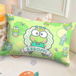 taies d'oreiller décoratives keroppi vert clair dessins animés floral 30x50cm 40x60cm 50x70cm coton polyester