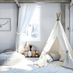 anneaux rideau marron clair tissé main rustique adhésif simple décor farmhouse