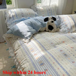ensemble literie floral ours chien canard doux enfantin machine laver blanc rose bleuclair