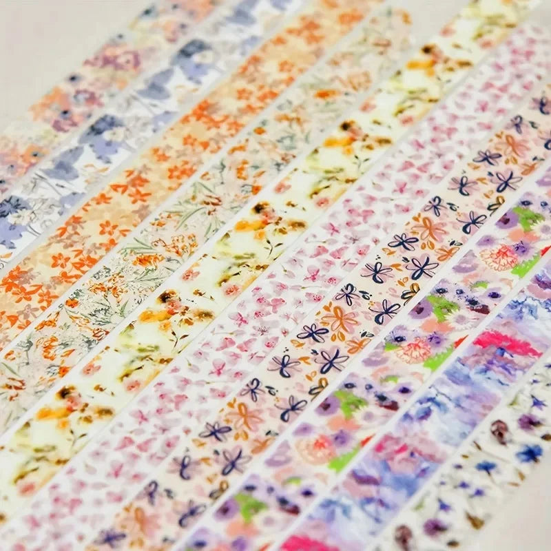 ruban adhésif décoratif multicolore fleurs papillons vintage floral boîte inclusion adhésif mignon étudiant cadeau