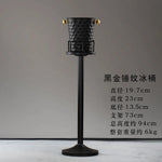 seau glace martelé support trépied métal argent doré vin champagne bar