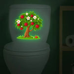 stickers decoratifs toilettes fleurs multicolores adhésifs amovibles decoration maison chambre salon