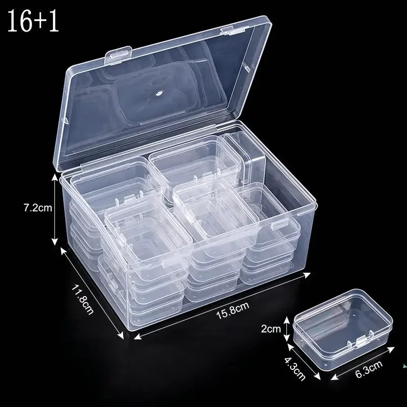 boîtes rangement transparentes modernes bijoux 30 miniatures incluses grande boîte pratique portative