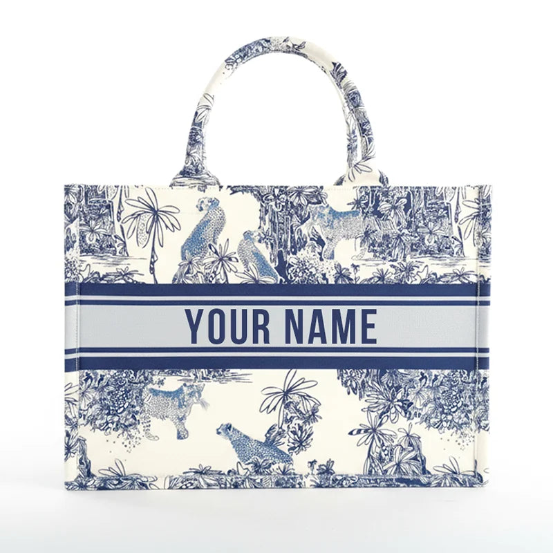 sac fourre tout personnalisable femme toile motif floral animalier décontracté polyvalent grande capacité