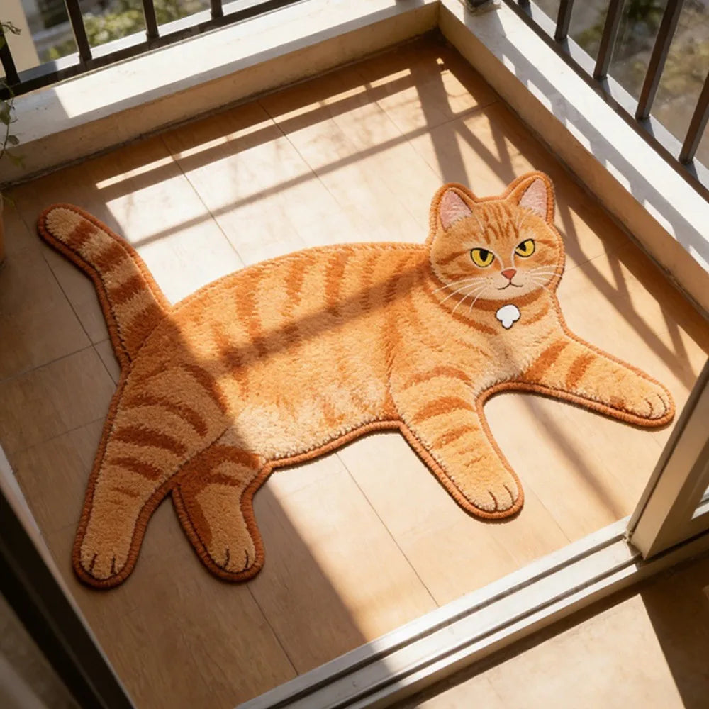 tapis sol antidérapant imperméable chats imprimé noir blanc gris animaux couloir exercice adultes
