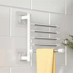 porte serviettes mural blanc barres métalliques adhésif minimaliste moderne bain pliable mobile