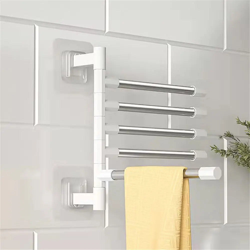 porte serviettes mural blanc barres métalliques adhésif minimaliste moderne bain pliable mobile