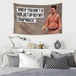tapisserie personnalisée polyester humoristique personnage citation chambre coucher moderne marron clair beige blanc