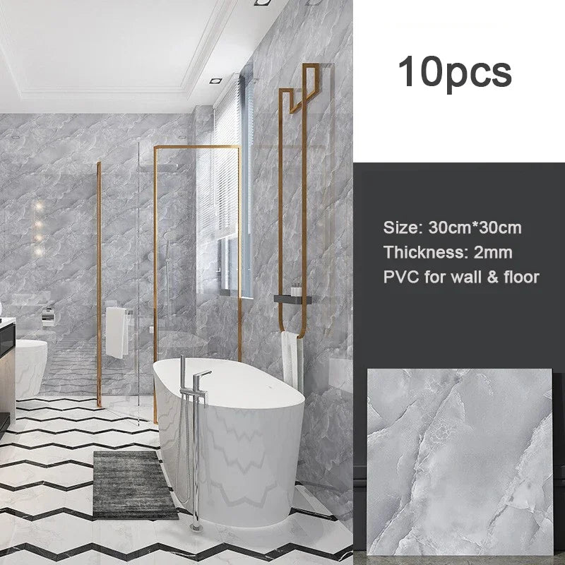 panneaux decoratifs murals marbre gris blanc adhésifs imperméables anti moisissures modernes resistant humidité respectueux