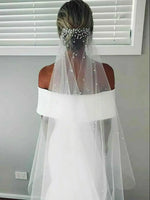 voile mariée femme blanc peigne simple classique transparent shoulder bridal veil