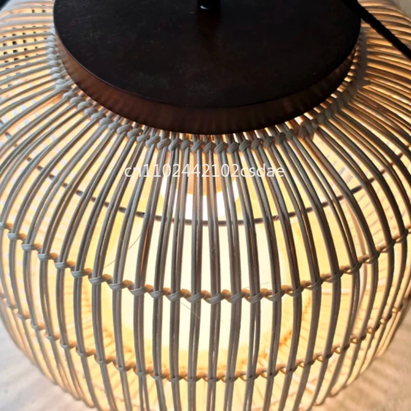 lampe suspendue tressée naturelle moderne rustique câble électrique noir salon chambrehôtel