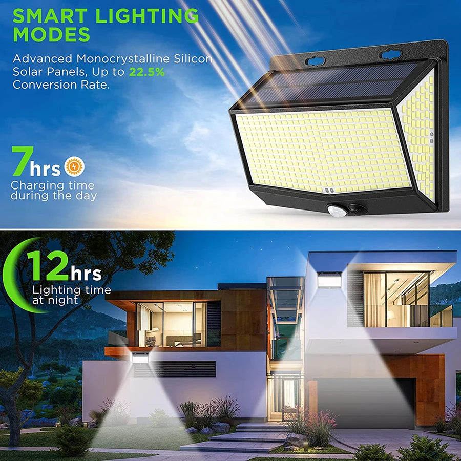 lampe solaire moderne noire blanche capteur mouvement induction led étanche ip65 abspathétique