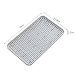 plateau rangement blanc moderne grille perforations tasse thé théière fruits tapis sol écologique