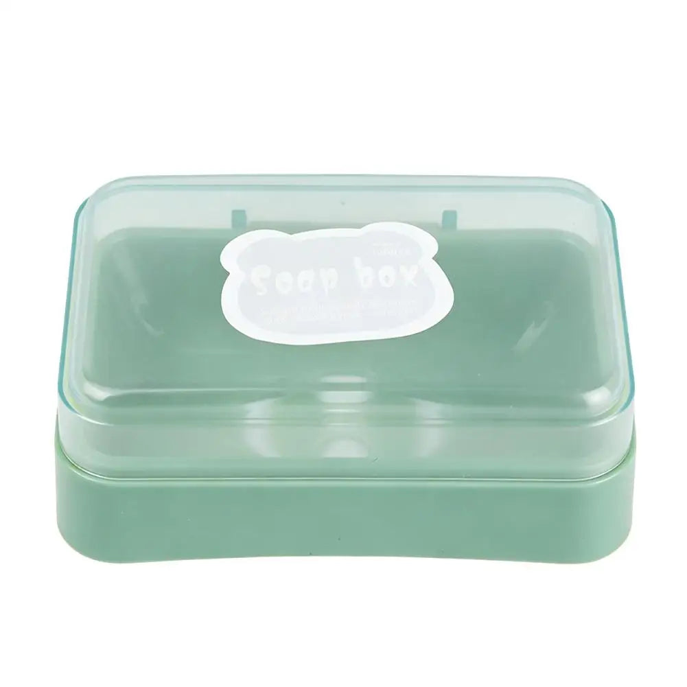 support savon transparent moderne couleurs vert beige rose jaune salle bain egouttoir couvercle rabattable