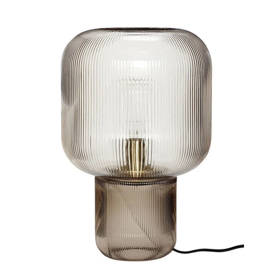 Lampe champignon orange en verre nordique sur table de chevet