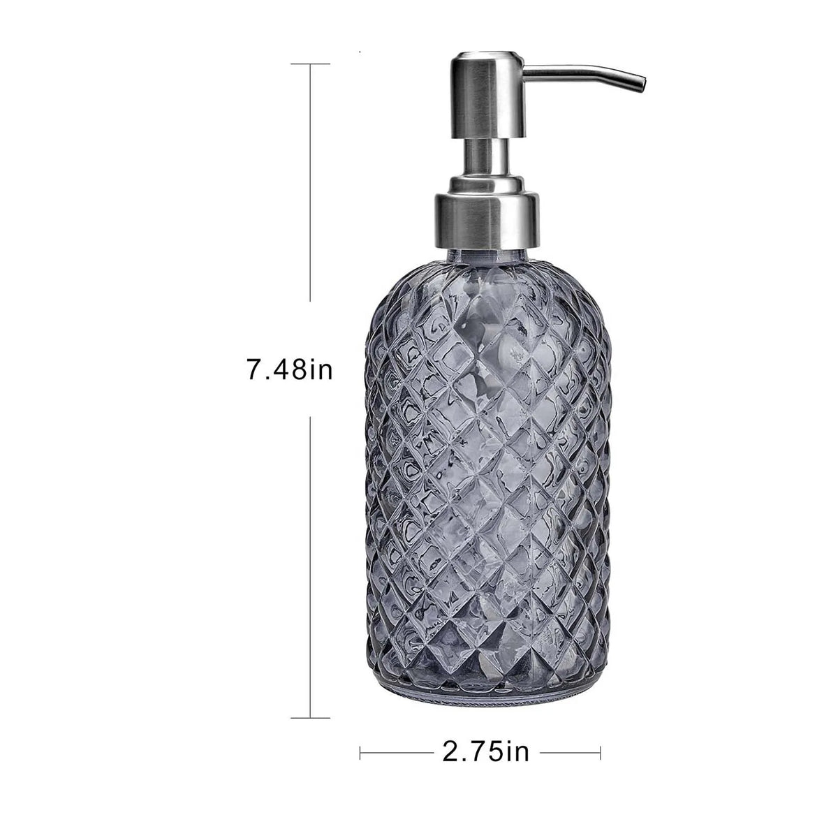 distributeur savon liquide verre transparent moderne bleu vert orange gris rechargeable comptoir salle bains